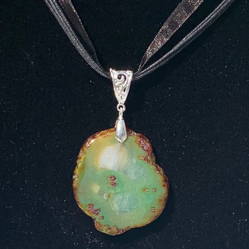 Natural Bead Agate Pendant